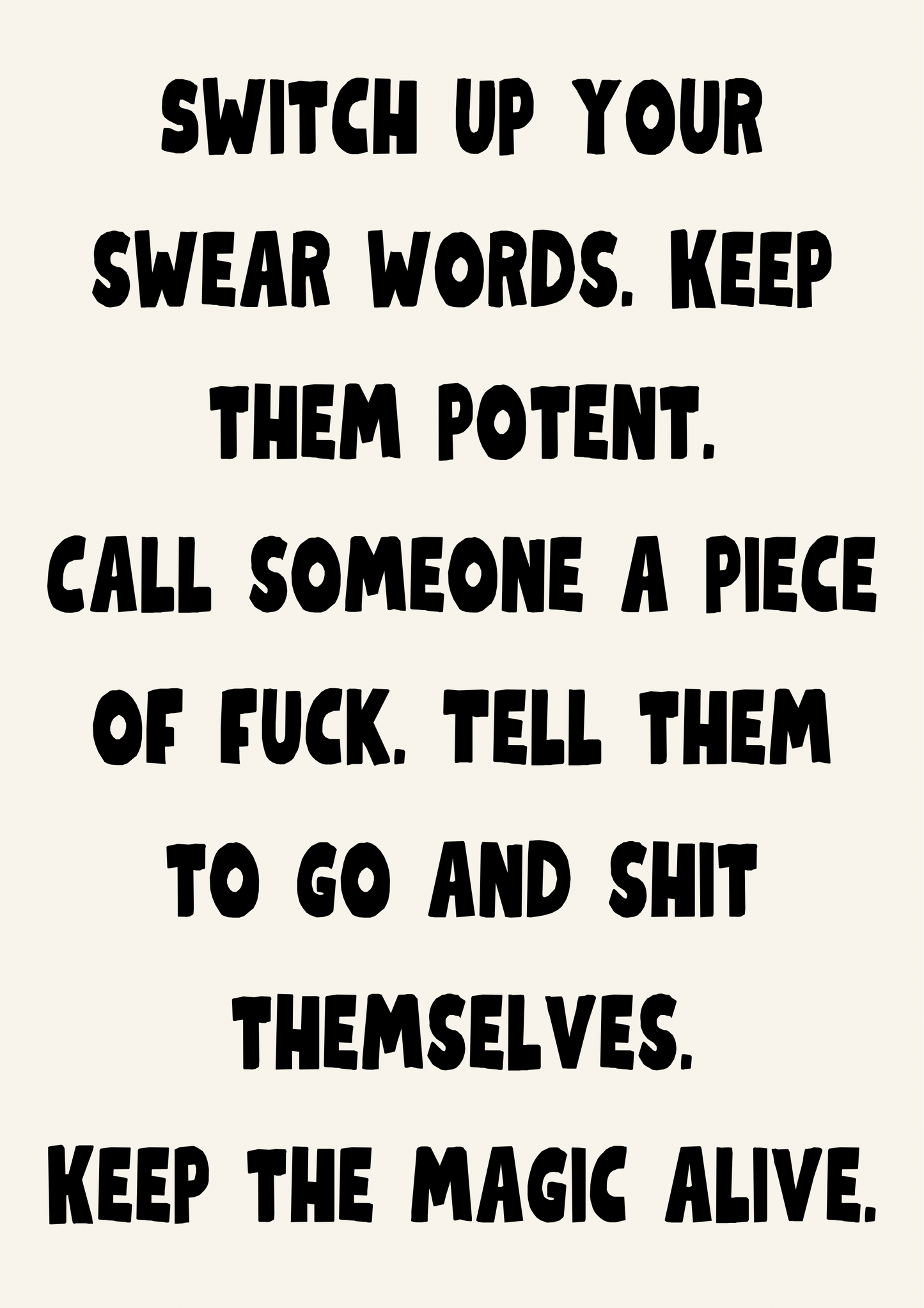 Switch up your swear words | Quote Print | Wall Art