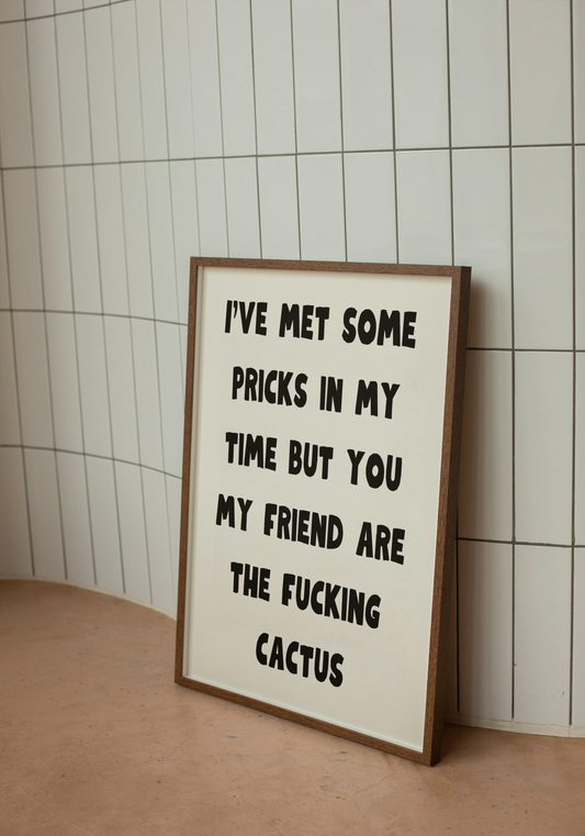 I’ve met some pricks in my time but… | Quote Print | With Black/White/Wooden Frame